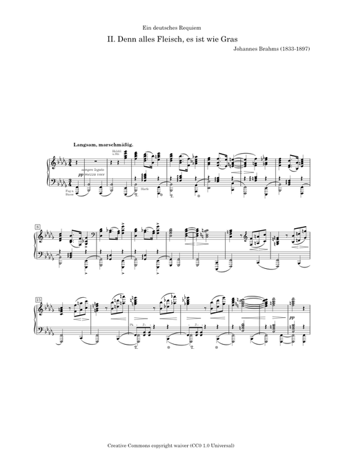 Brahms, Johannes - Denn alles Fleisch es ist wie Gras - Ein deutsches Requiem, Op.45, No.II