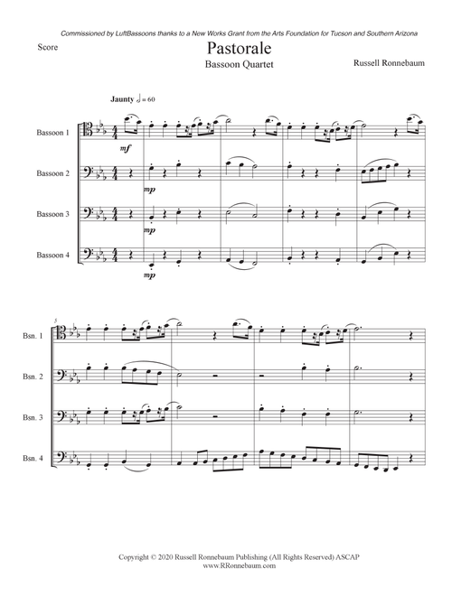 Pastorale (Bassoon Quartet) - Russell Ronnebaum (Woodwind Ensemble)