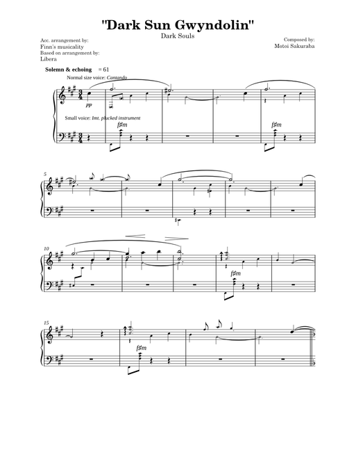 Dark Sun Gwyndolin - Dark Souls – Motoi Sakuraba Dark Sun Gwnydolin - Dark Souls – Motoi Sakuraba - Accordion solo