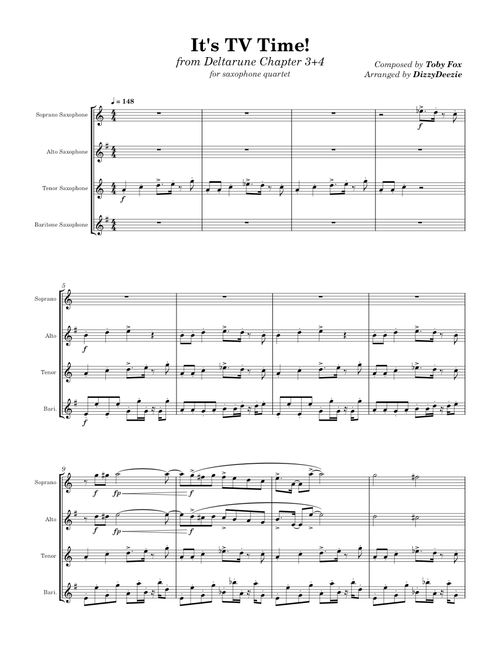 It's TV Time! – Toby Fox (Sax Quartet)