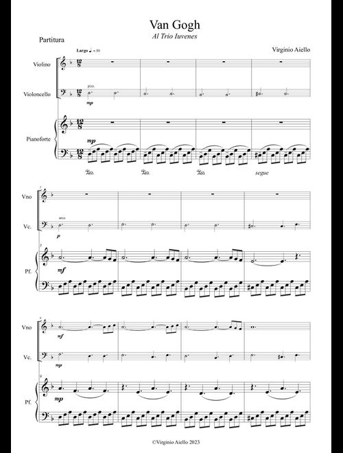 Van Gogh (Piano Trio - Pf Vl Vc) (Arr. Virginio Aiello) (String Ensemble)