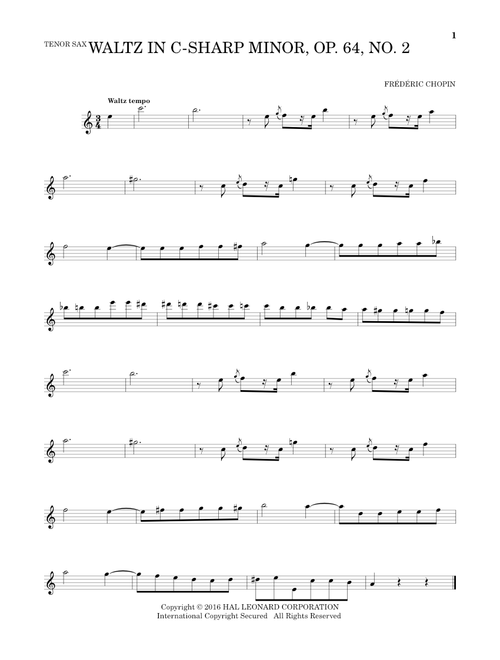 Waltz In C-Sharp Minor, Op. 64, No. 2 - Frédéric Chopin (Tenor Sax Solo)