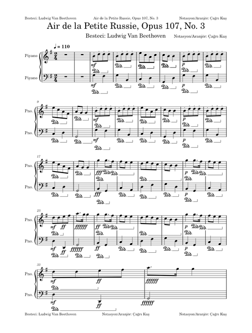 Air de la Petite Russie, Opus 107, No. 3 – Ludwig van Beethoven