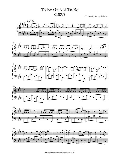 To Be Or Not To Be — ONEUS (원어스) [Piano Version]