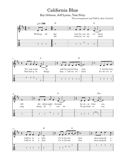 California blue – Roy Orbison California Blue Guitar Solo