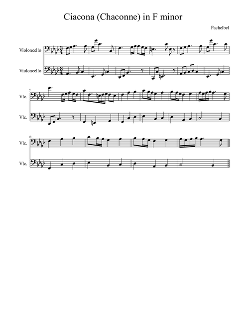 Chaconne in F minor?Pachelbel