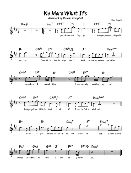 No More What Ifs – Lyn No More What Ifs – Lead Sheet
