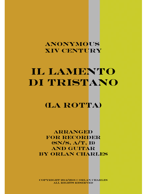 Il Lamento di Tristano (La Rotta) (Arr. Orlan Charles) - Anonymous (Brass Ensemble)