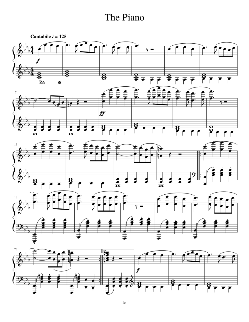 The Piano Sheet Music for Piano (Solo) | MuseScore.com