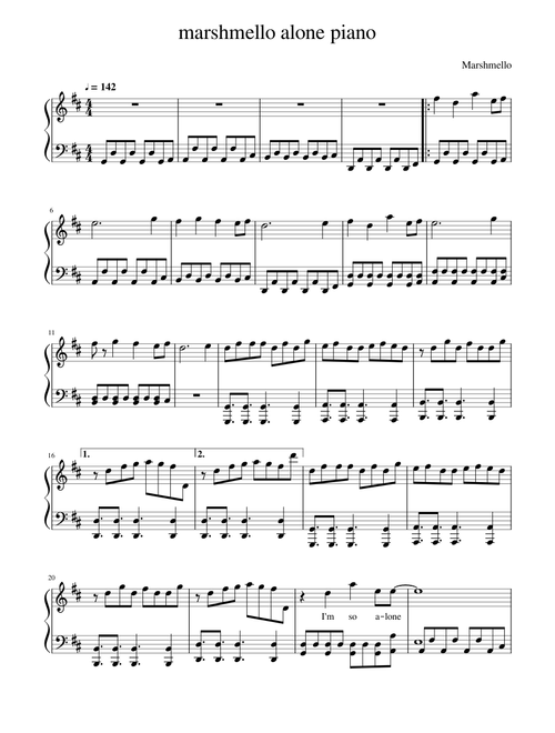 Marshmello alone piano