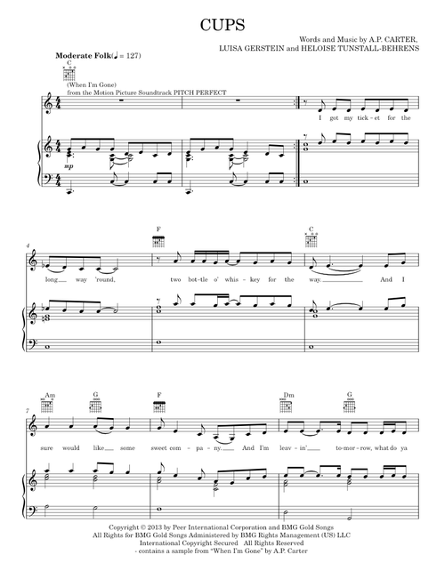 Cups (When I'm Gone) - Anna Kendrick (Piano-Vocal-Guitar)