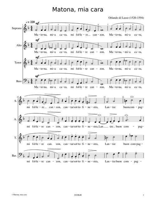 Matona, mia cara - SATB