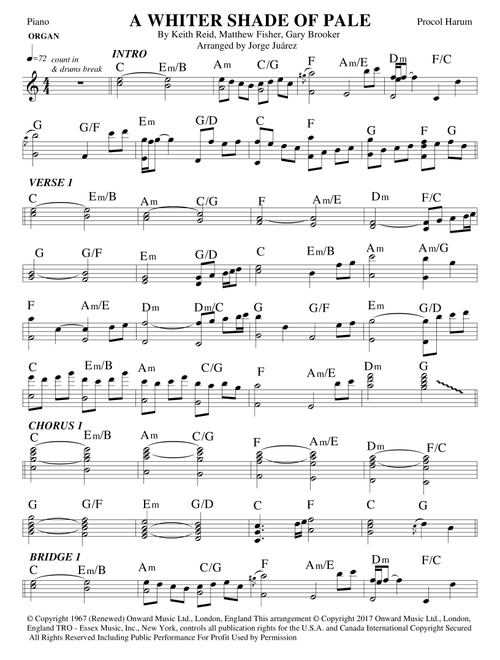 A Whiter Shade Of Pale (Arr. Jorge Juárez) - Procol Harum (Small Ensemble)