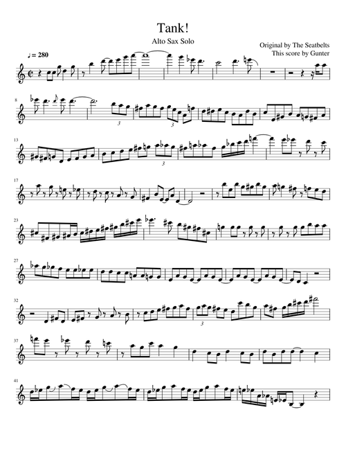 Tank! Alto Sax Solo