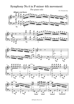 Tchaikovsky Symphony No.4 in F-minor 1st movement for piano solo