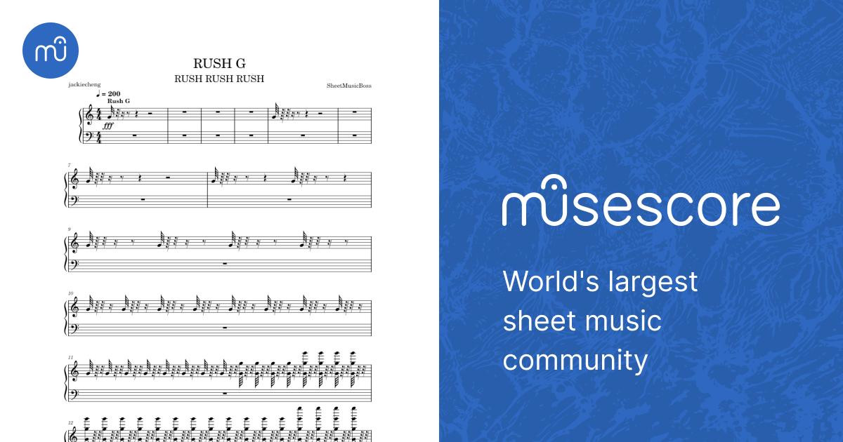 Rush G – SheetMusicBoss Sheet Music for Piano (Solo