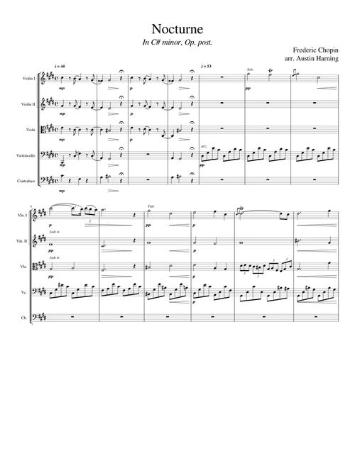 Nocturne No. 20 in C# Minor for String Orchestra