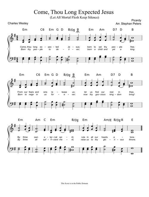 Come, Thou Long Expected Jesus - to Picardy (Let All Mortal Flesh Keep Silence)