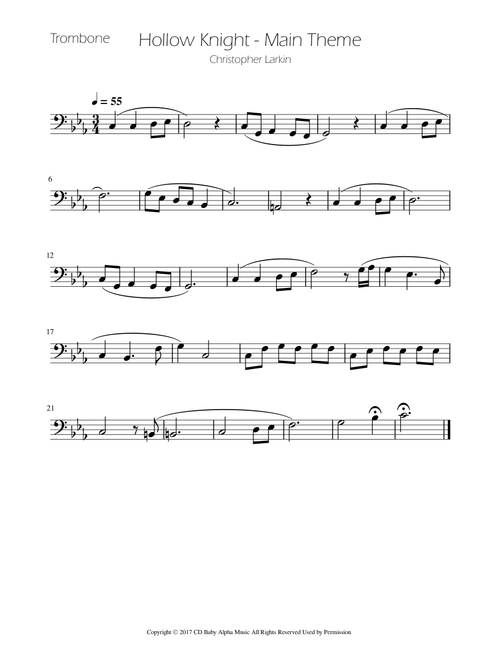 Hollow Knight (Arr. Ygor Nunes Silva) - Christopher Larkin (Trombone Solo)