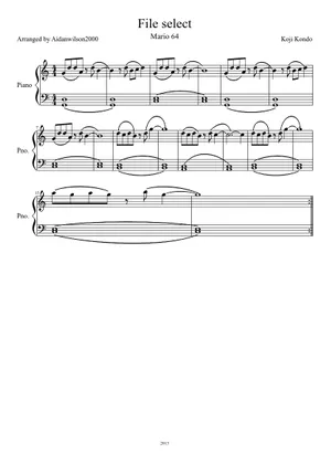 Super Mario 64: File Select Sheet Music for Piano (Solo) easy Super Mario 64: File Select Sheet Music for Piano (Solo) easy