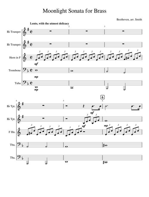Moonlight Sonata for Brass Quintet