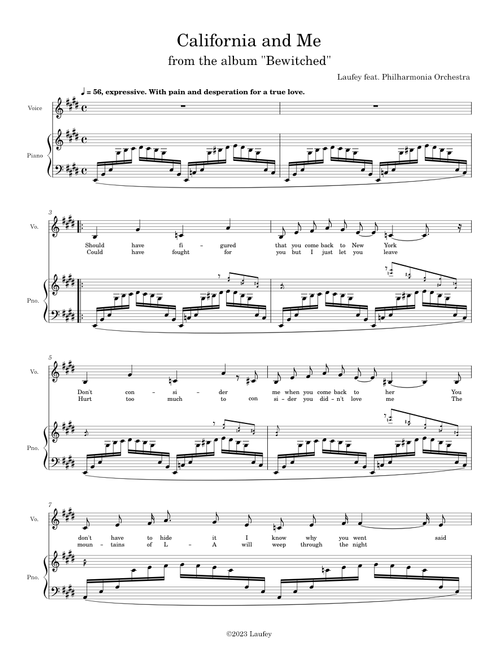California and Me – Laufey (piano accompanient and voice)