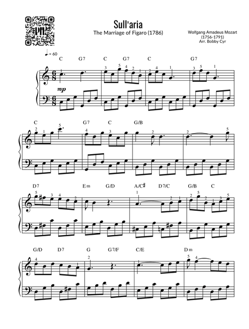Sull'aria che soave zeffiretto - The Marriage of Figaro (Easy Piano) (Arr. Bobby Cyr) - Piano Notion (Easy Piano)