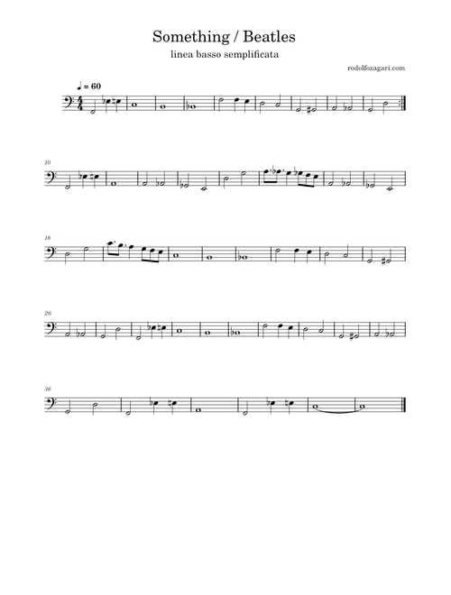 Something - Beatles – George Harrison simplified bassline