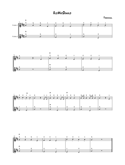 Old MacDonald (Arr. Glicia Machado) - Tradicional (Violin Duet)