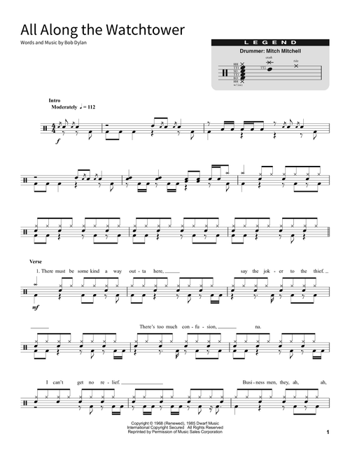 All Along The Watchtower - Bob Dylan, The Jimi Hendrix Experience (School of Rock - Drums)