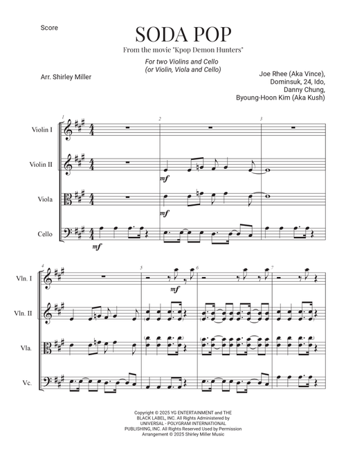 Soda Pop (Arr. Shirley Miller) - Saja Boys (String Ensemble)