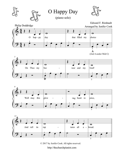 O Happy Day (Arr. Arranged by Jenifer Cook) - Edward F. Rimbault (Piano Solo)