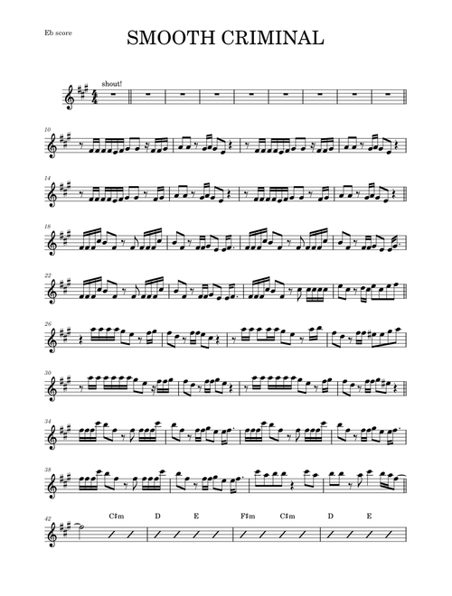 Smooth criminal – Michael Jackson (ALTO SAX RMX)
