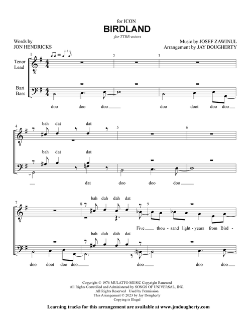 Birdland (Arr. Jay Dougherty) - Manhattan Transfer (Choral, TTBB)