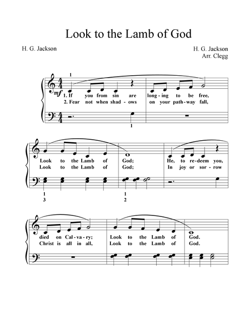 Look to the Lamb of God (Arr. Colleen Clegg) - H.G. Jackson (Easy Piano)