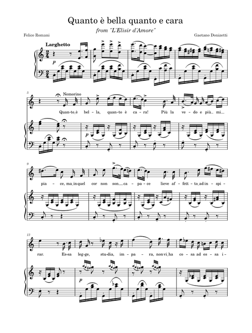 L'elisir d'amore - Donizetti sheet music by jardodrani