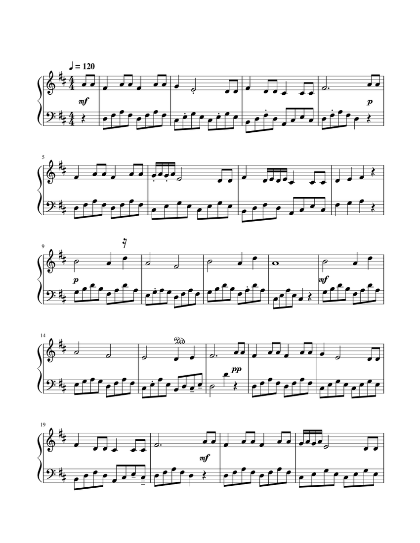 Scherzetto Piccolo Pezzo Facile per Pianoforte Sheet music for Piano