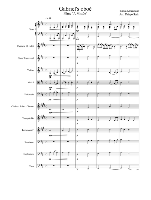 Gabriels Oboe - Ennio Morricone - Solo Clarinete