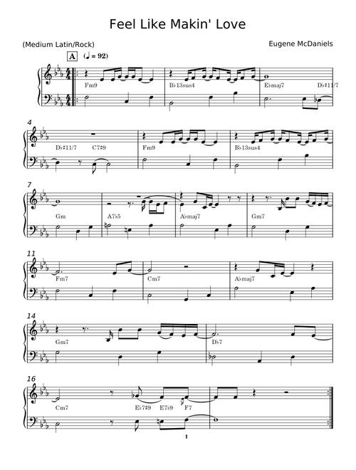Feel Like Makin' Love - Eugene McDaniels, Roberta Flack