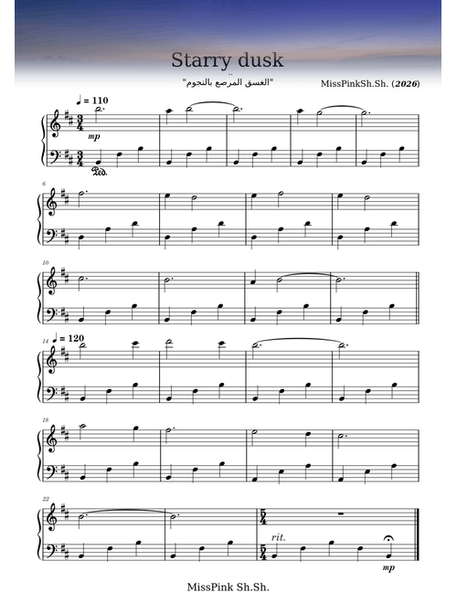 Starry Dusk (Piano)  🎹 – [MissPink Sh.Sh.]