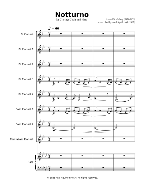 Notturno for Clarinet Choir - Schönberg/Aguilera