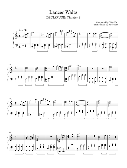 Kris Piano - Lancer Waltz (DELTARUNE: Chapter 4) – Toby Fox