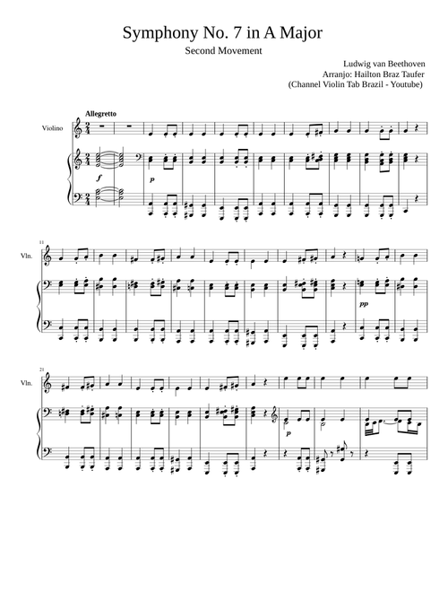 Symphony No. 7 In A Major 2º Movement Beethoven
