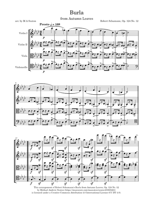 Albumblätter; Burla, Op. 124 No. 12 - Robert Schumann