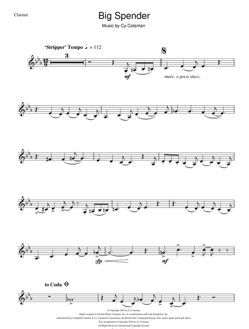 Big Spender (from Sweet Charity) - Shirley Bassey (Clarinet Solo)