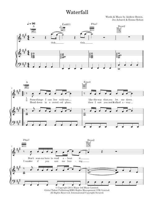 Waterfall - Lawson (Piano-Vocal-Guitar (Piano Accompaniment))