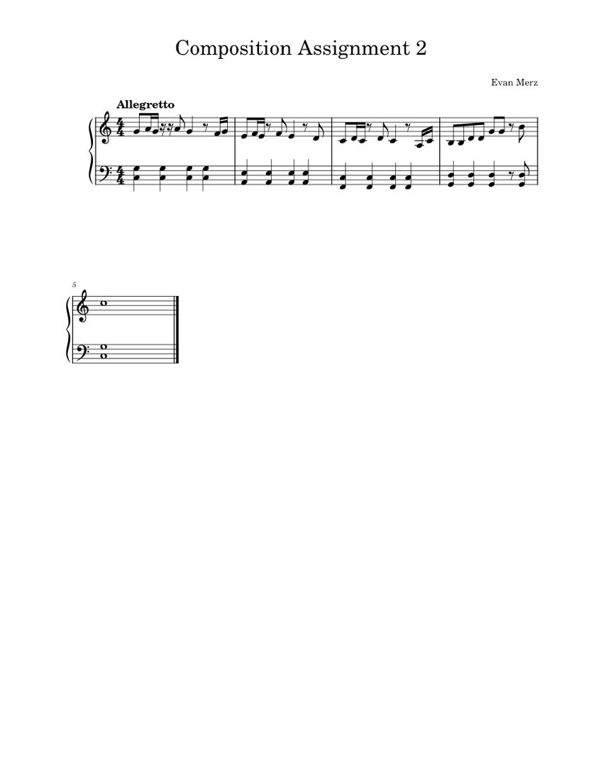 Composition Assignment 2 (Level 1 Chord progression) Sheet music for ...
