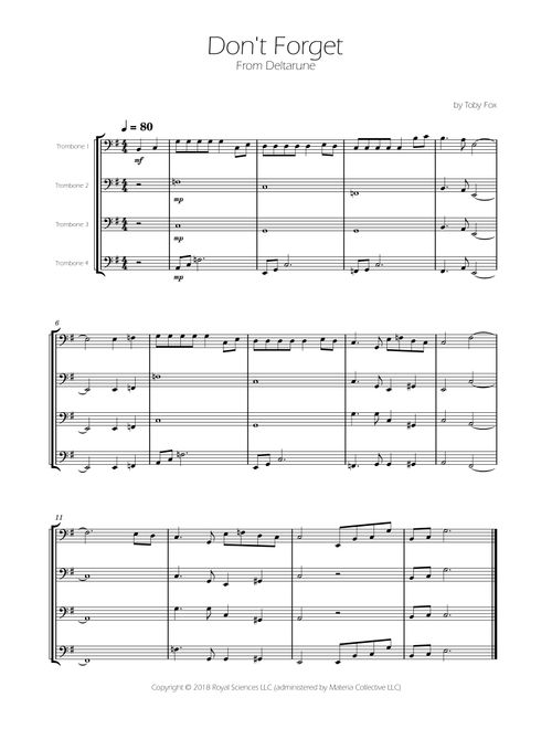 Don't Forget (Arr. Ygor Nunes Silva) - Toby Fox (Brass Ensemble)