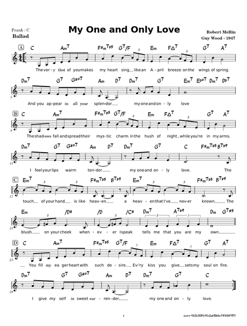 My one and only love – Frank Sinatra