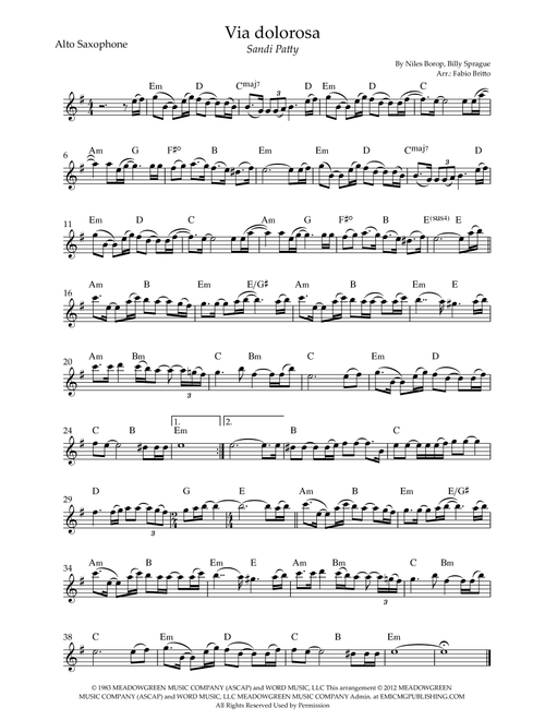 Via Dolorosa (Arr. Fabio Britto) - Sandi Patty (Alto Sax Solo)
